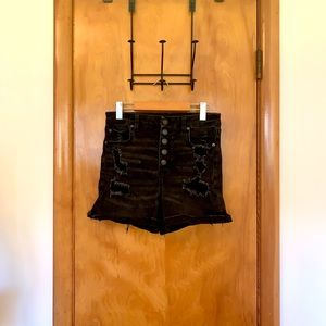 American Eagle high-waisted black jean shorts